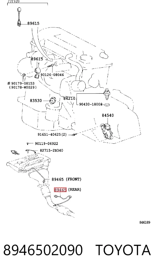 Датчик кислорода после катализатора 8946502090 Toyota