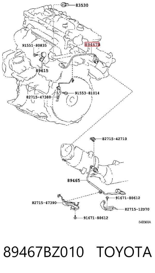 Датчик кислорода до катализатора 89467BZ010 Toyota