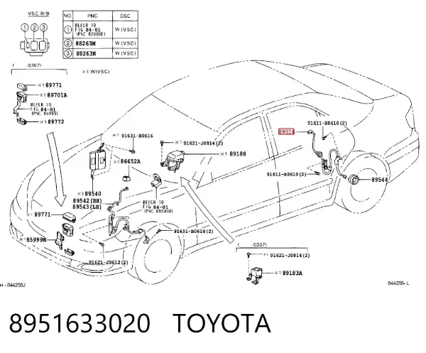 Датчик АБС задний левый 8951633020 Toyota