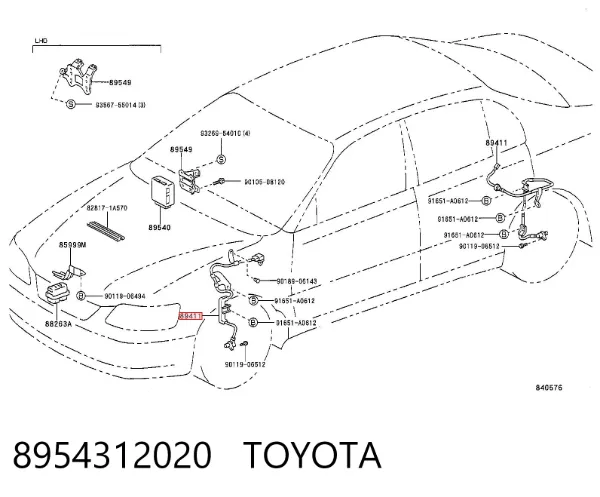Датчик АБС (ABS) передний левый 8954312020 Toyota