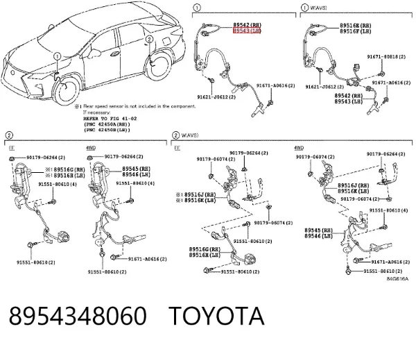 Датчик АБС (ABS) передний левый 8954348060 Toyota