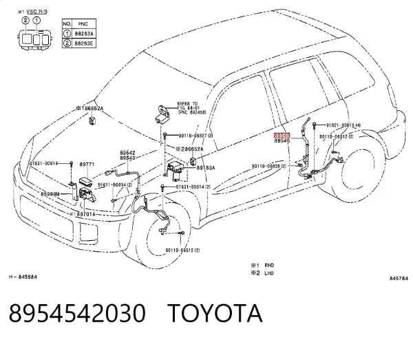 Датчик АБС задний правый 8954542030 Toyota