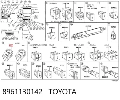Кнопка запуска двигателя TOYOTA 8961130142