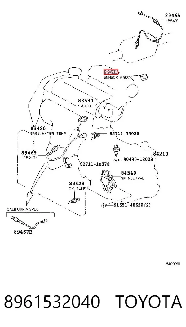 Датчик детонации 8961532040 Toyota