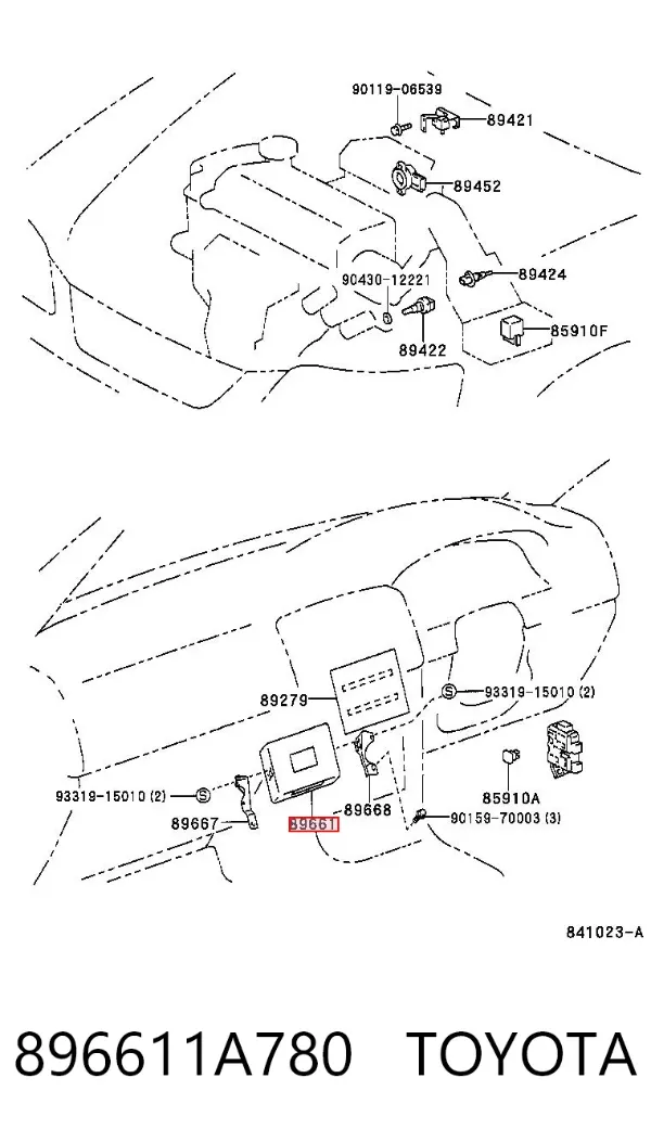 Блок управления двигателем 896611A780 Toyota
