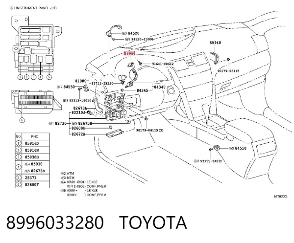  8996033280 Toyota