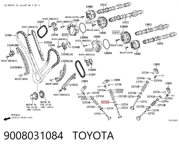 Сальник впускного клапана 9008031084 Toyota
