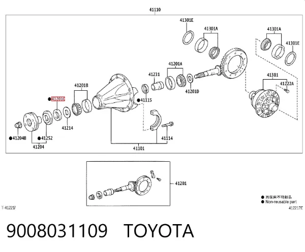 Сальник хвостовика 9008031109 Toyota