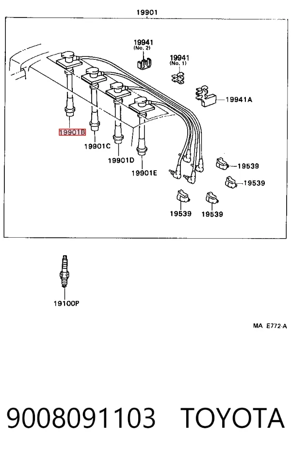 Высоковольтные провода 9008091103 Toyota