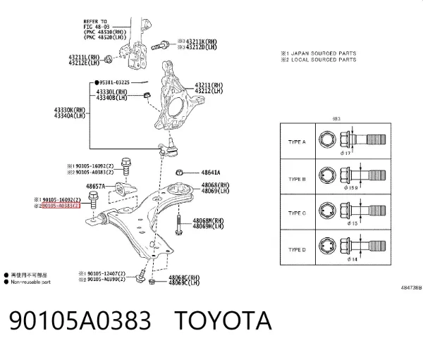  90105A0383 Toyota