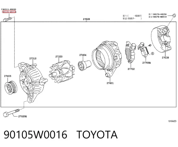  90105W0016 Toyota