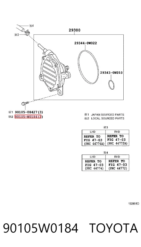  90105W0184 Toyota