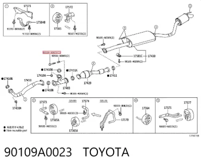 Болт выхлопной системы (глушителя) TOYOTA 90109A0023
