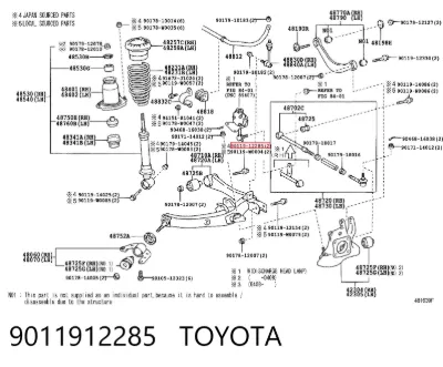 Болт крепления заднего нижнего рычага TOYOTA 9011912285