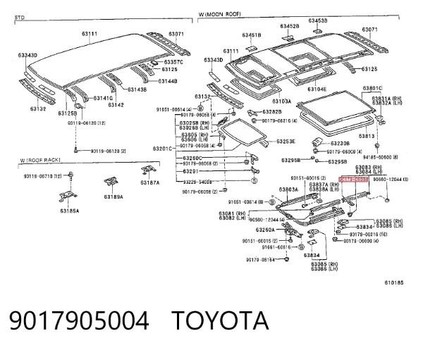 Гайка заднего фонаря 9017905004 Toyota
