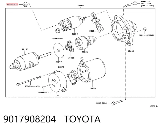 Гайка выпускного коллектора 9017908204 Toyota