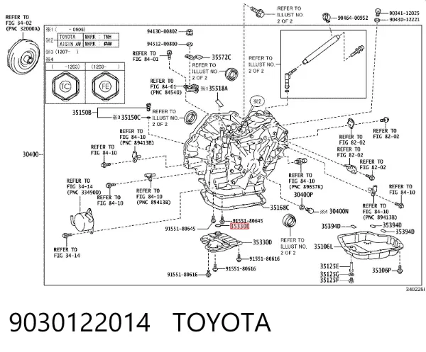 Кольцо уплотнительное фильтра АКПП 9030122014 Toyota