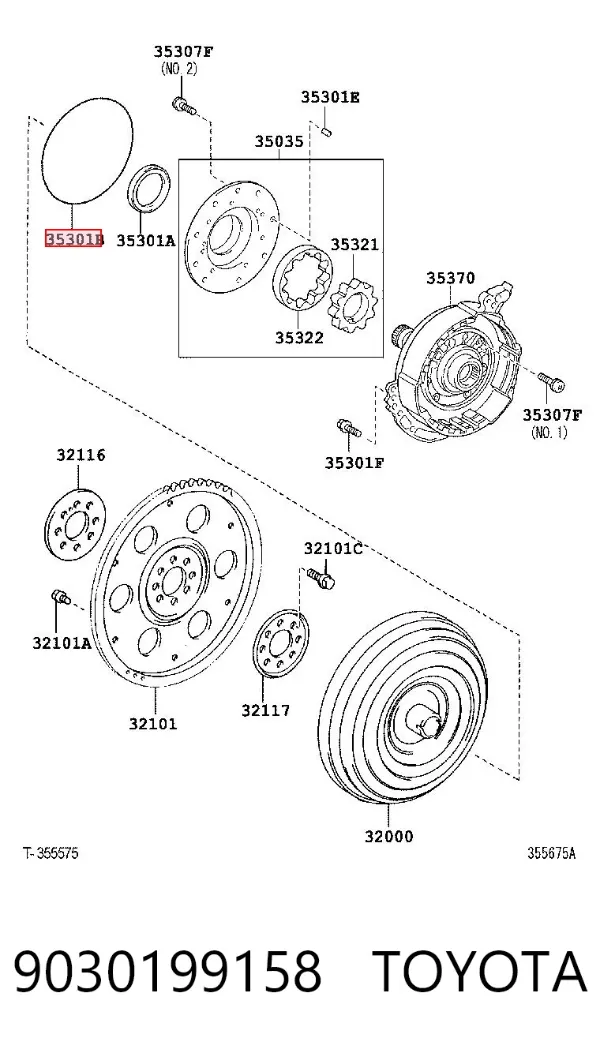 Уплотнение (кольцо) масляного насоса АКПП 9030199158 Toyota