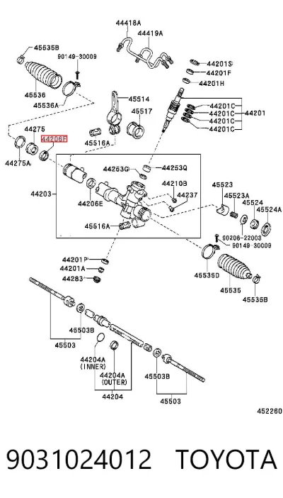 Сальник рулевой рейки/механизма TOYOTA 9031024012