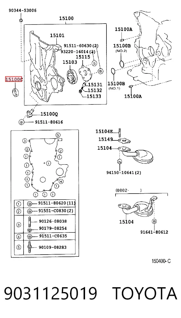 Сальник коленвала 9031125019 Toyota