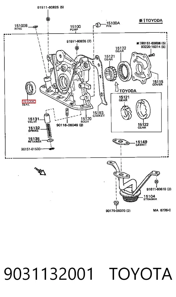 Сальник коленвала 9031132001 Toyota