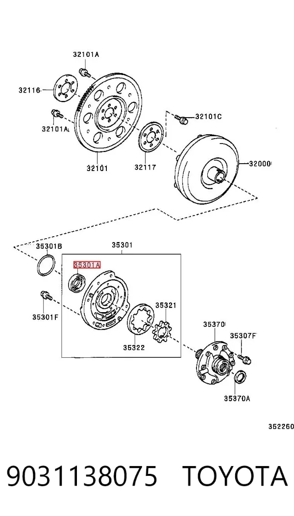 Сальник масляного насоса АКПП 9031138075 Toyota