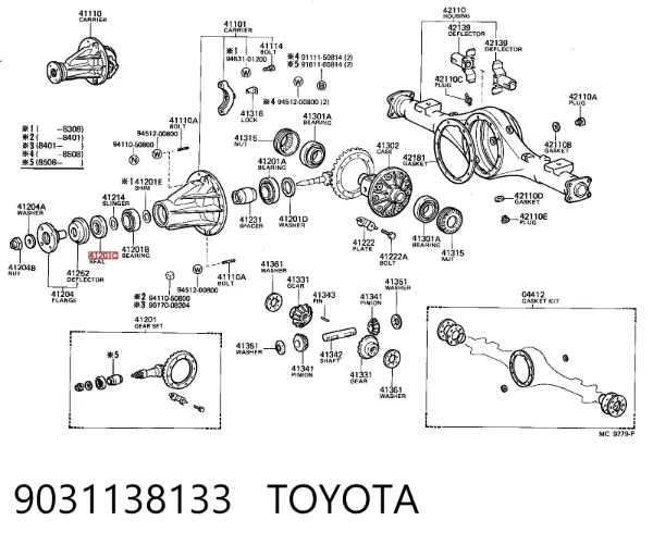 Сальник хвостовика 9031138133 Toyota