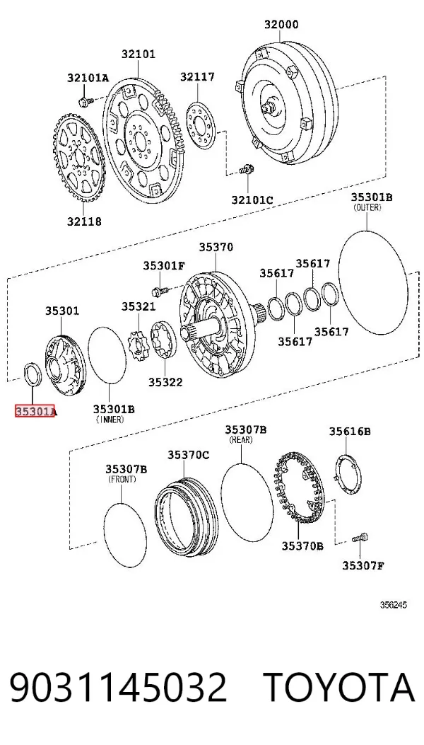 Сальник масляного насоса АКПП 9031145032 Toyota