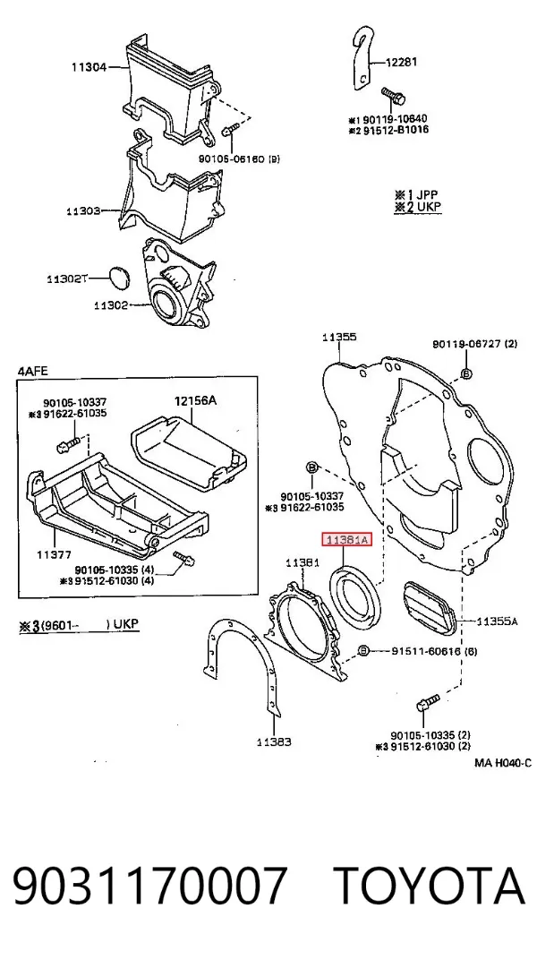 Сальник коленвала задний 9031170007 Toyota