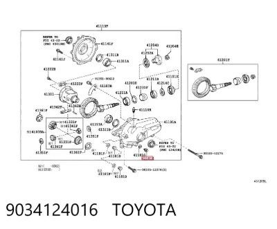 Пробка заливная заднего/переднего моста TOYOTA 9034124016