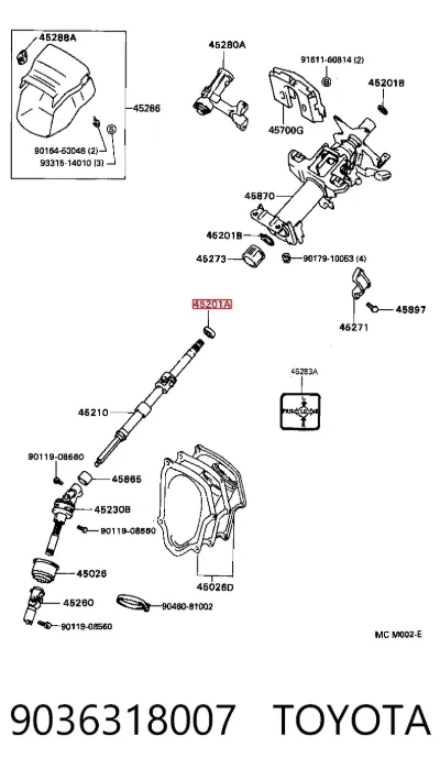 Подшипник рулевой колонки TOYOTA 9036318007