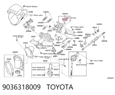 Подшипник рулевой колонки TOYOTA 9036318009