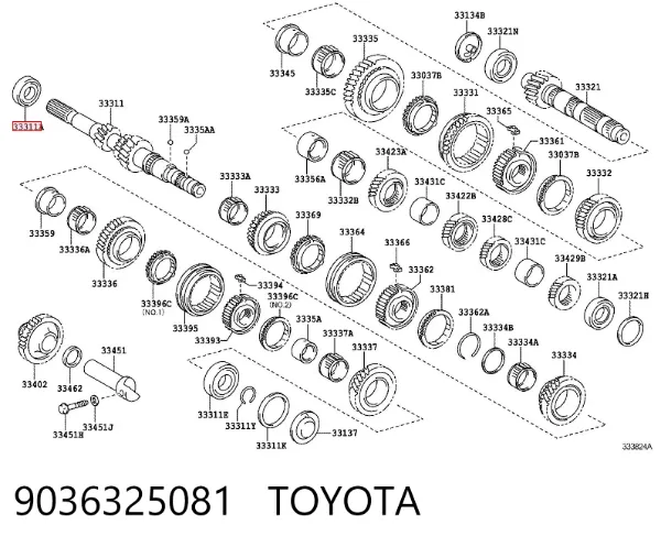 Подшипник первичного вала КПП Toyota Auris UKP