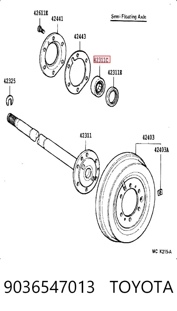 Подшипник задней ступицы Toyota Land Cruiser 80