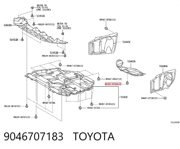 Пистон крепления подкрылок 9046707183 Toyota