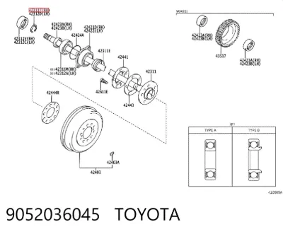 Кольцо стопорное подшипника задней полуоси TOYOTA 9052036045