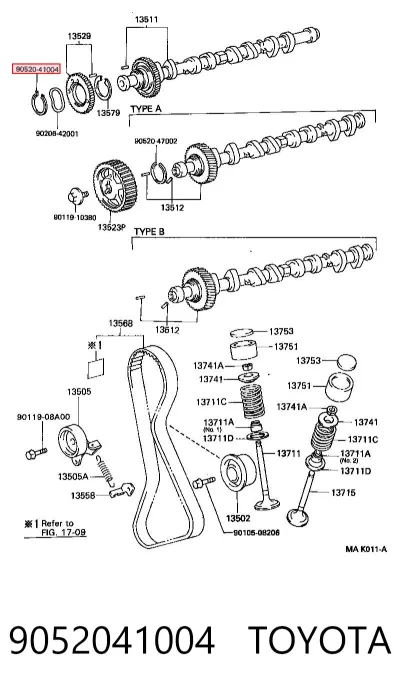 Кольцо стопорное подшипника задней полуоси TOYOTA 9052041004