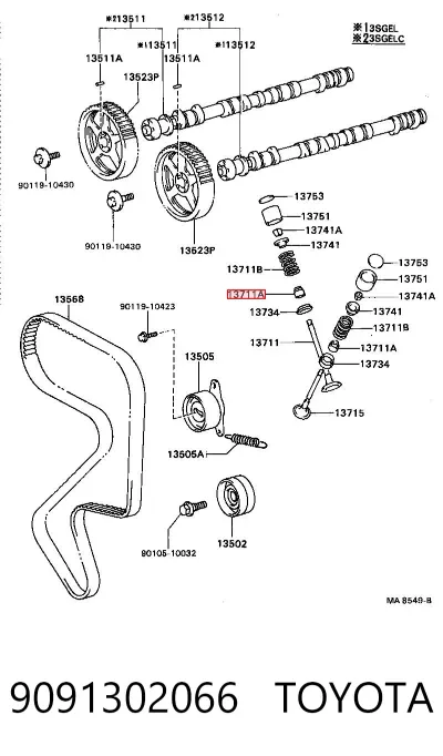 Сальник клапана (маслосъёмный) впускного, комплект TOYOTA 9091302066
