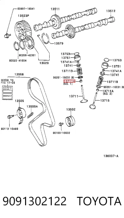 Сальник клапана (маслосъёмный) впускного, комплект TOYOTA 9091302122