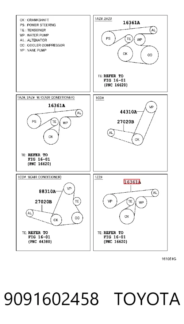 Ремень генератора 9091602458 Toyota