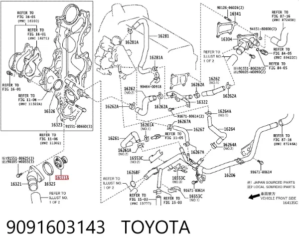 Термостат 9091603143 Toyota