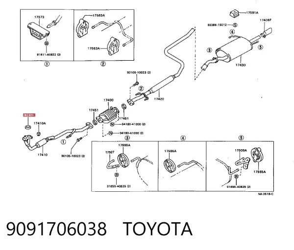 Прокладка глушителя 9091706038 Toyota