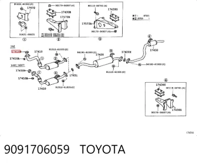 Кольцо приемной трубы глушителя TOYOTA 9091706059