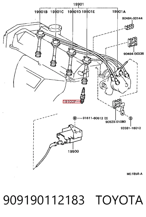 Свечи зажигания 909190112183 Toyota