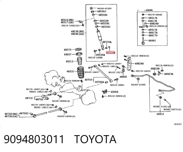 Амортизатор задний 9094803011 Toyota