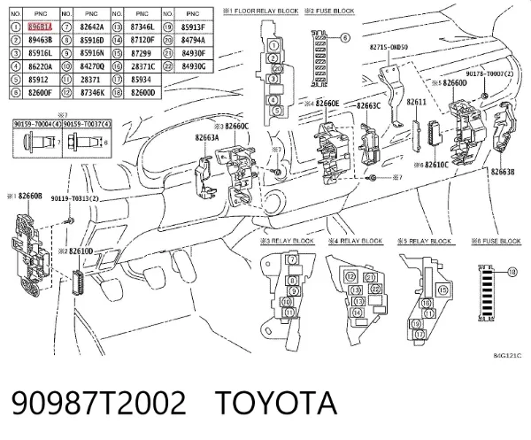 Реле многофункциональное 90987T2002 Toyota