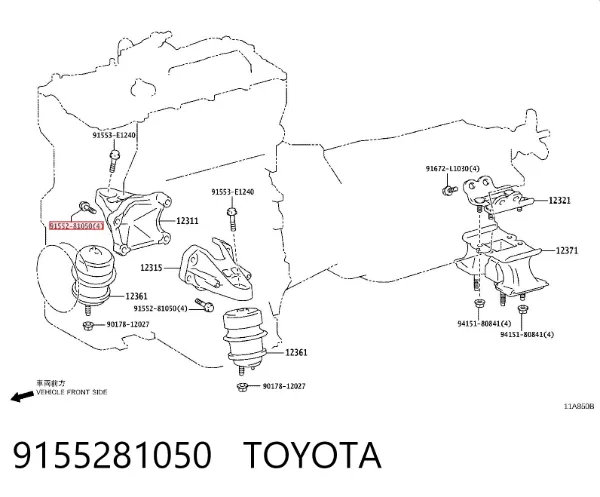 Болт генератора 9155281050 Toyota