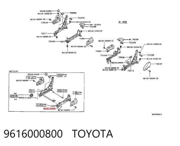  9616000800 Toyota