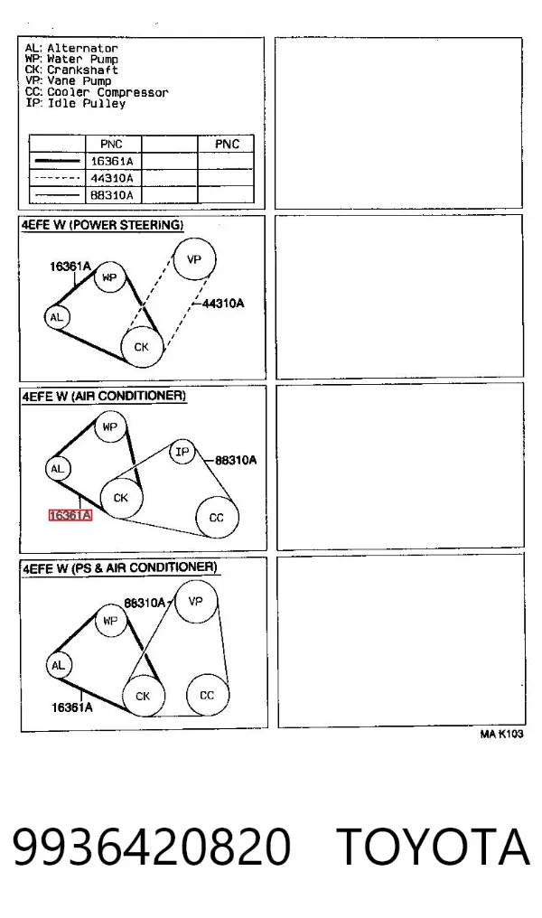 Ремень генератора 9936420820 Toyota