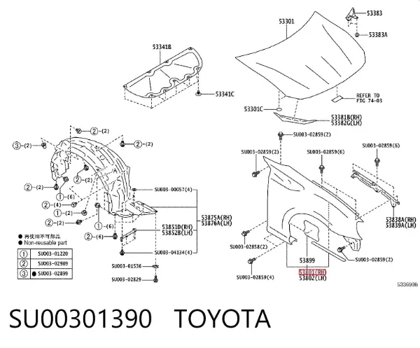 Крыло переднее правое SU00301390 Toyota